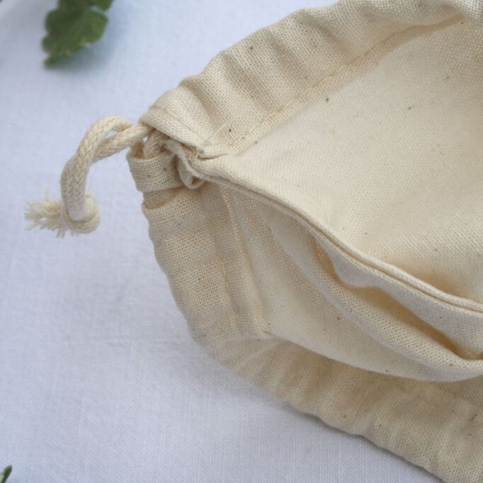 Bronta Mill Sacs Coton Écologique Avec Cordon De Serrage - Taille M 45cm X 30cm Beige Naturel