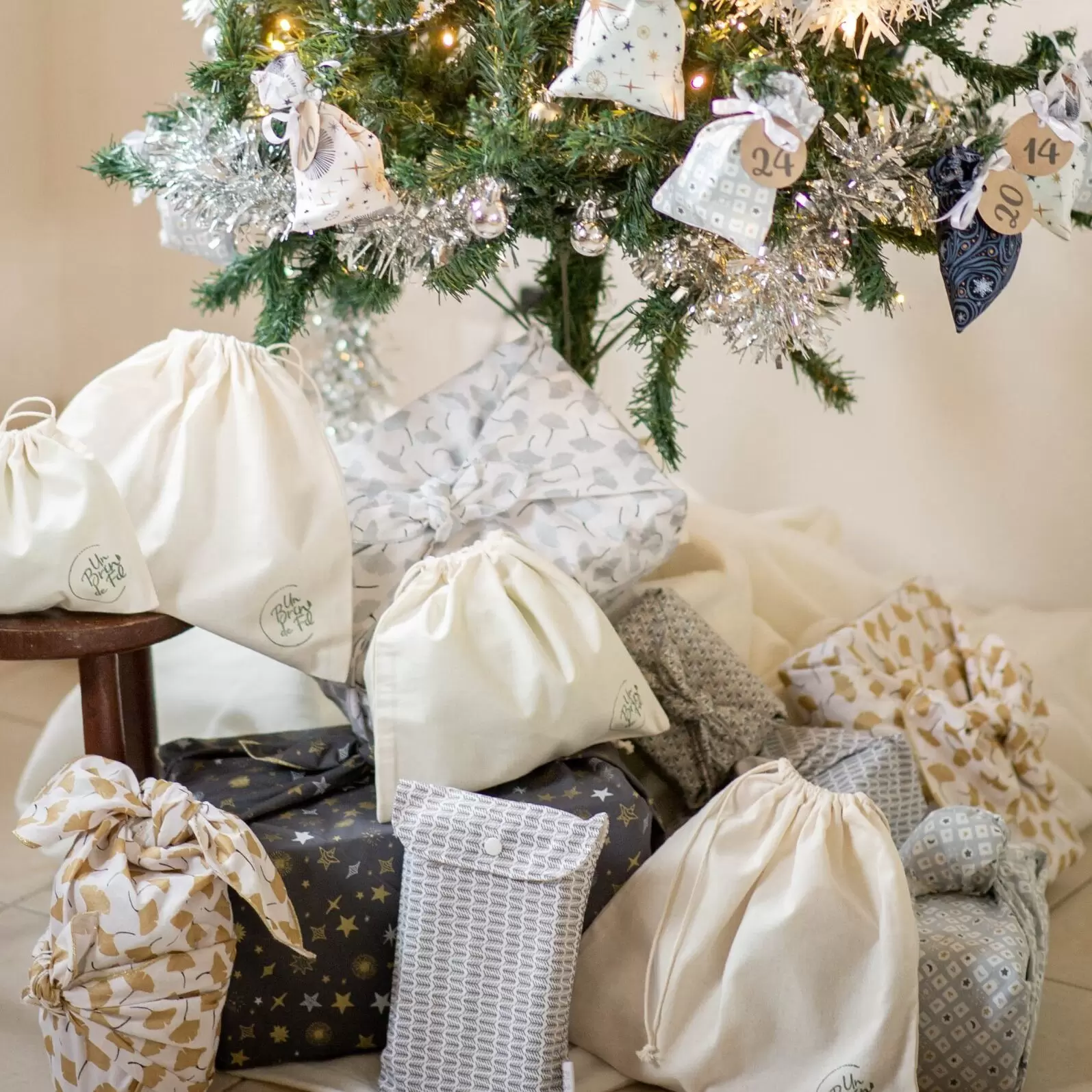 Furoshiki de Noël - 75 x 75 cm – Image 2