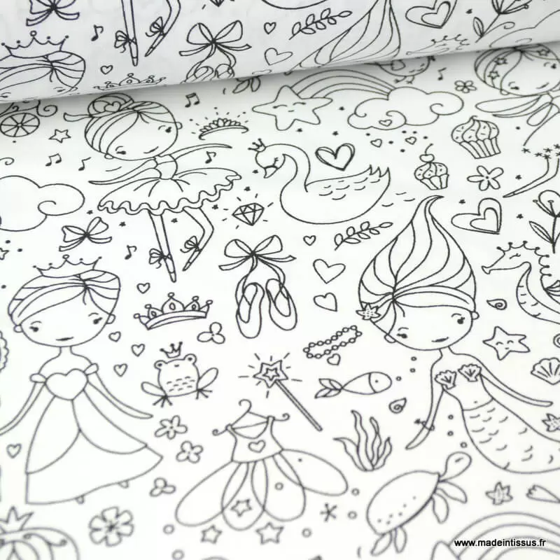 sac à colorier princesses et sirènes
